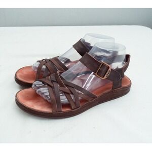 Chaco Sandals Womens 9 Fallon Java Strappy Slingback J106150 Brown Leather Flats